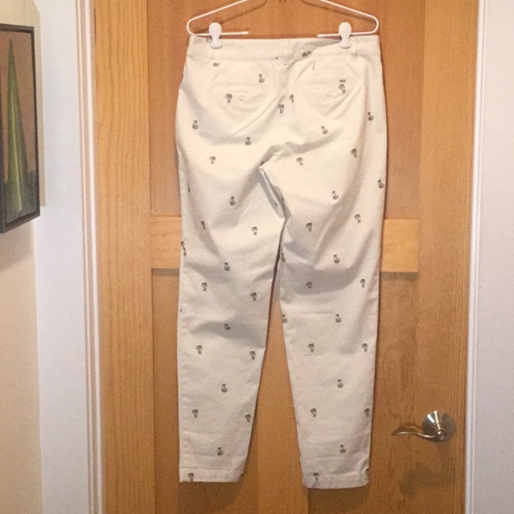 Talbots Cats Cream Pants with Embroidered Detail Size 4 - Picture 3 of 7